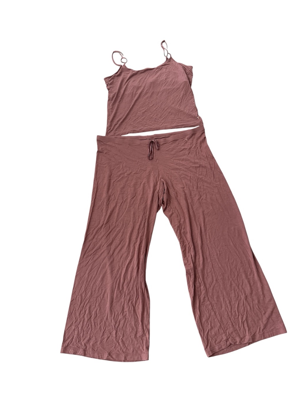 Victorias Secret Dusty Rose Sleep Set 2pc Tank Pants XL Top XXL Pants Pajama PJ